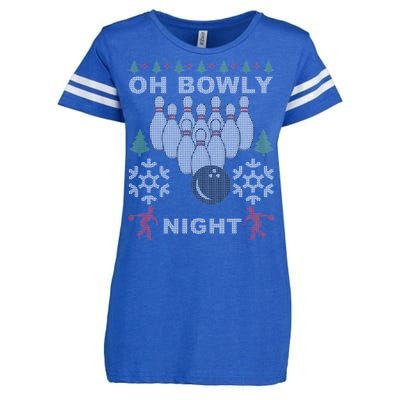 Oh Bowly Night Ugly Christmas Enza Ladies Jersey Football T-Shirt