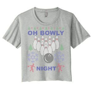 Oh Bowly Night Ugly Christmas Women's Crop Top Tee