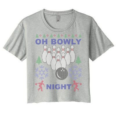 Oh Bowly Night Ugly Christmas Women's Crop Top Tee