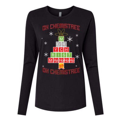 Oh Chemist Tree Funny Christmas Womens Cotton Relaxed Long Sleeve T-Shirt