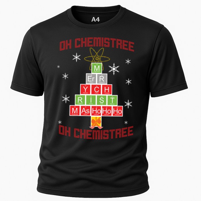 Oh Chemist Tree Funny Christmas Cooling Performance Crew T-Shirt