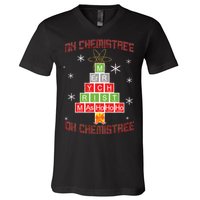 Oh Chemist Tree Funny Christmas V-Neck T-Shirt