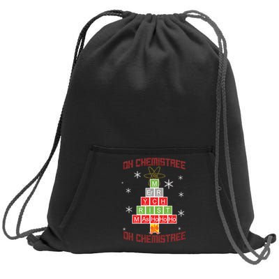 Oh Chemist Tree Funny Christmas Sweatshirt Cinch Pack Bag