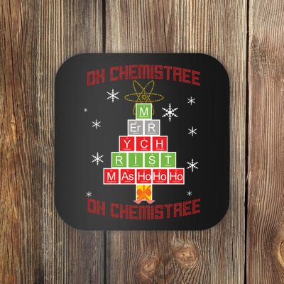 Oh Chemist Tree Funny Christmas Coaster