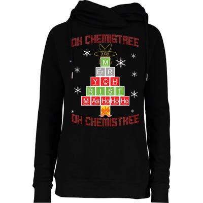 Oh Chemist Tree Funny Christmas Womens Funnel Neck Pullover Hood