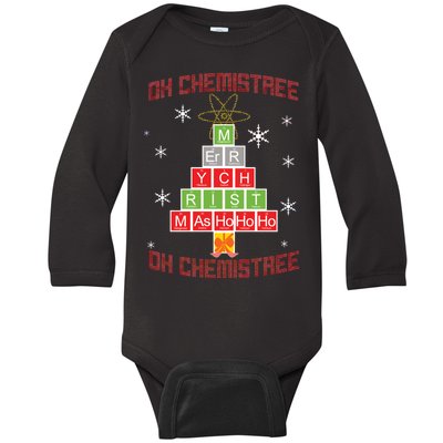 Oh Chemist Tree Funny Christmas Baby Long Sleeve Bodysuit