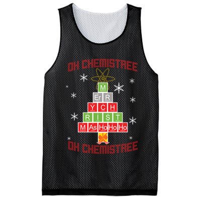 Oh Chemist Tree Funny Christmas Mesh Reversible Basketball Jersey Tank