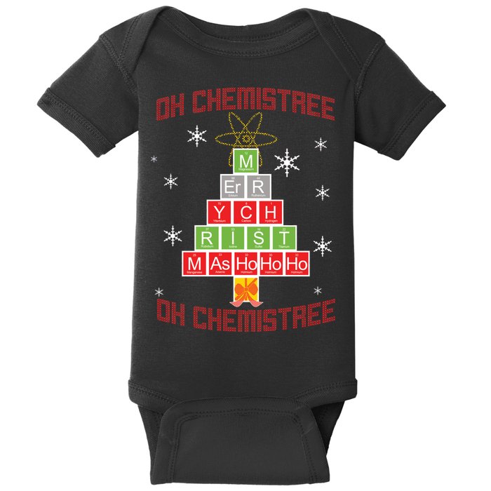 Oh Chemist Tree Funny Christmas Baby Bodysuit