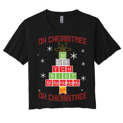 Oh Chemist Tree Funny Christmas Women's Crop Top Tee