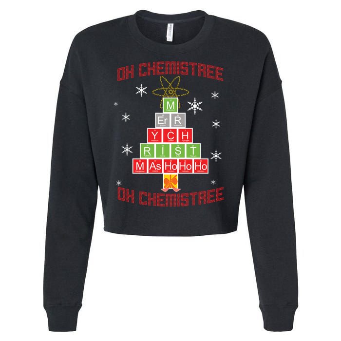 Oh Chemist Tree Funny Christmas Cropped Pullover Crew