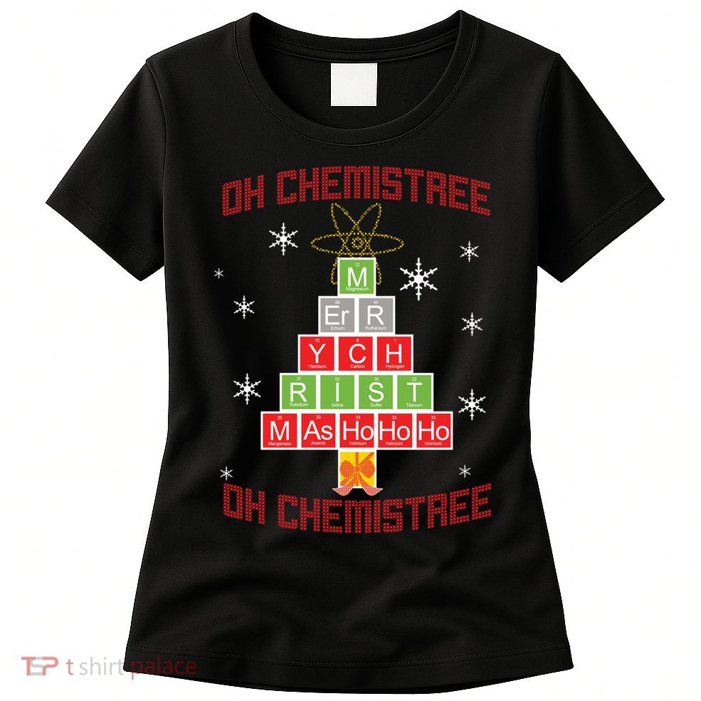 Oh Chemist Tree Funny Christmas Womens T-Shirt