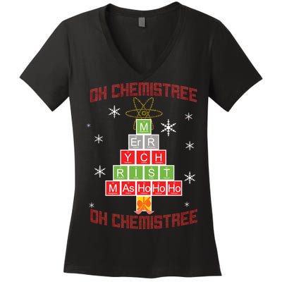 Oh Chemist Tree Funny Christmas Women's V-Neck T-Shirt