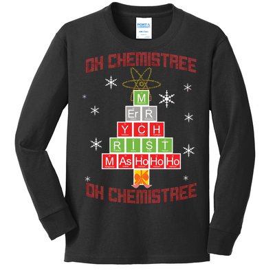 Oh Chemist Tree Funny Christmas Kids Long Sleeve Shirt