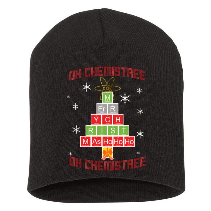 Oh Chemist Tree Funny Christmas Short Acrylic Beanie