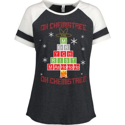 Oh Chemist Tree Funny Christmas Enza Ladies Jersey Colorblock Tee