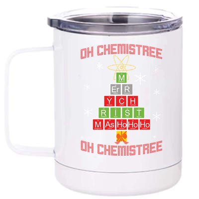 Oh Chemist Tree Funny Christmas 12 oz Stainless Steel Tumbler Cup