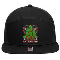 Oh Chemist Tree Ugly Christmas Sweater 7 Panel Mesh Trucker Snapback Hat