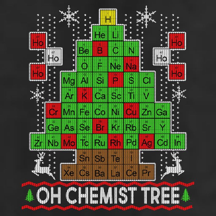 Oh Chemist Tree Ugly Christmas Sweater 7 Panel Mesh Trucker Snapback Hat