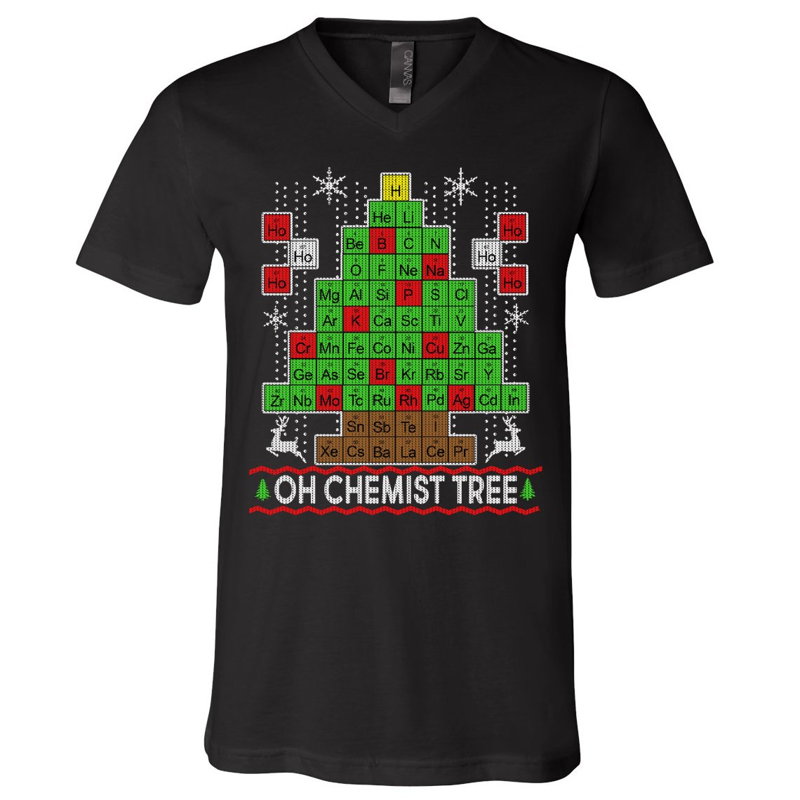 Oh Chemist Tree Ugly Christmas Sweater V-Neck T-Shirt