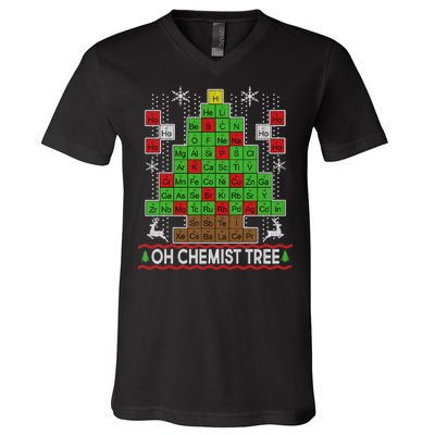 Oh Chemist Tree Ugly Christmas Sweater V-Neck T-Shirt