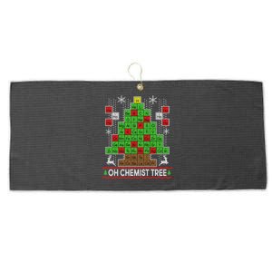 Oh Chemist Tree Ugly Christmas Sweater Large Microfiber Waffle Golf Towel