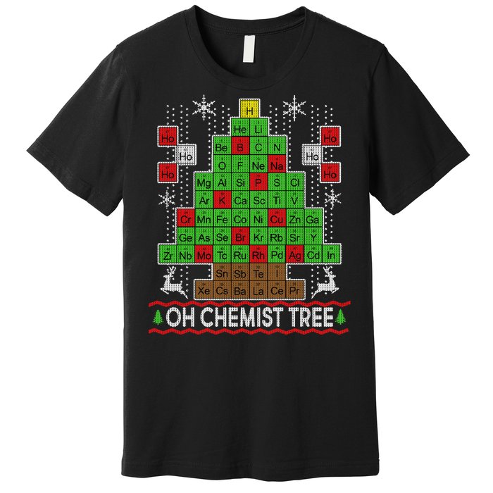 Oh Chemist Tree Ugly Christmas Sweater Premium T-Shirt