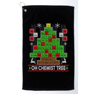 Oh Chemist Tree Ugly Christmas Sweater Platinum Collection Golf Towel