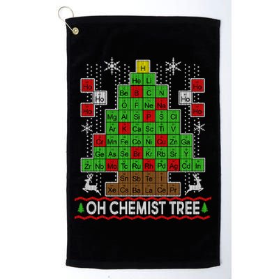 Oh Chemist Tree Ugly Christmas Sweater Golf Towel