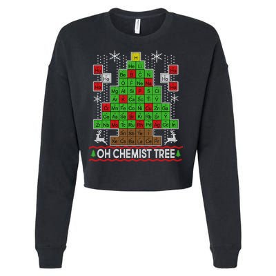Oh Chemist Tree Ugly Christmas Sweater Cropped Pullover Crew