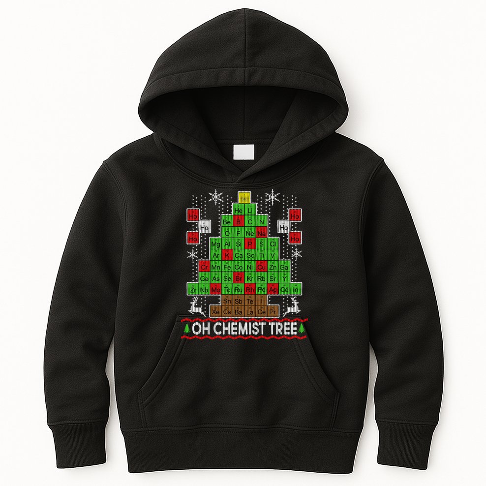 Oh Chemist Tree Ugly Christmas Sweater Kids Hoodie
