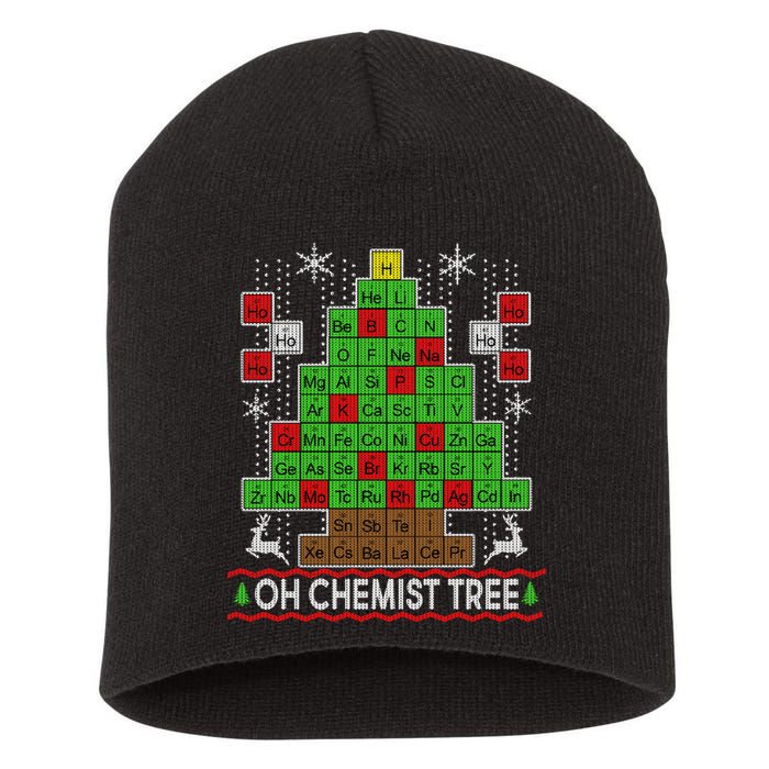 Oh Chemist Tree Ugly Christmas Sweater Short Acrylic Beanie