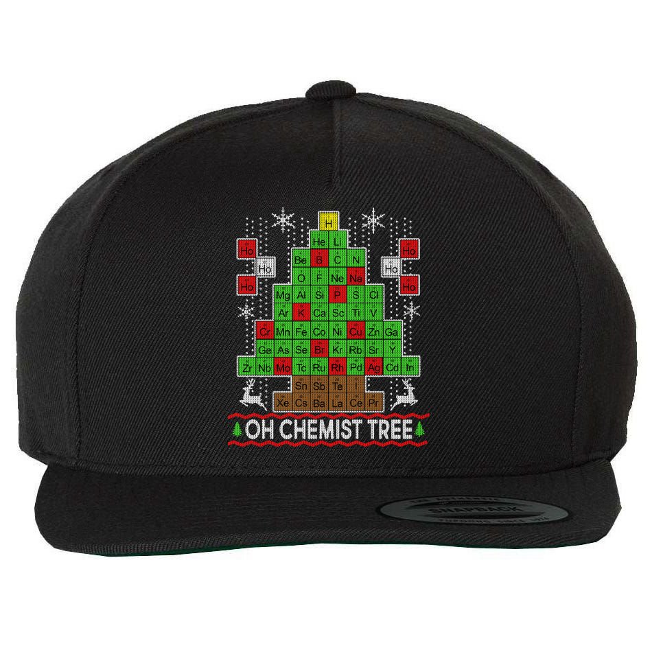 Oh Chemist Tree Ugly Christmas Sweater Wool Snapback Cap