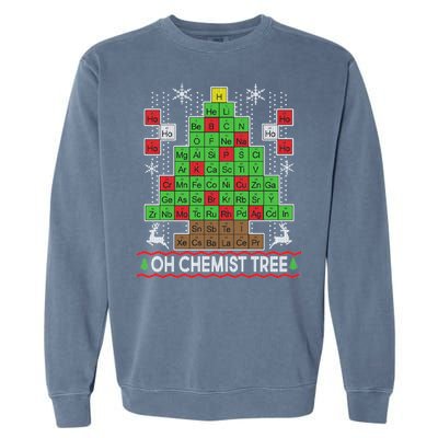 Oh Chemist Tree Ugly Christmas Sweater Garment-Dyed Sweatshirt