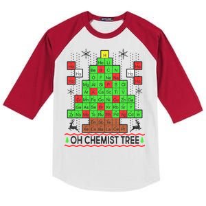 Oh Chemist Tree Ugly Christmas Sweater Kids Colorblock Raglan Jersey