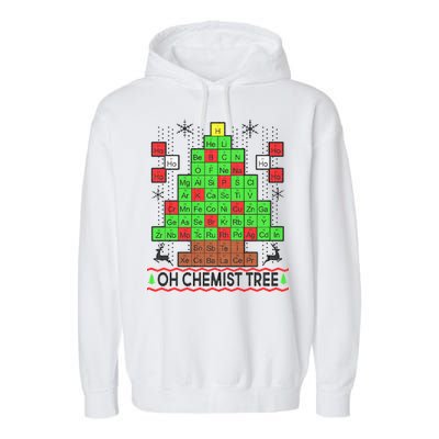 Oh Chemist Tree Ugly Christmas Sweater Garment-Dyed Fleece Hoodie