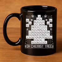 Oh Chemistry Tree Chemist Ugly Christmas Sweater 11oz C Handle Ceramic Mug