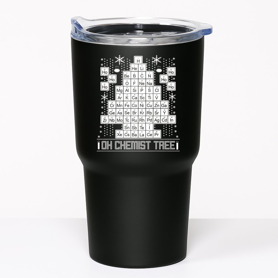 Oh Chemistry Tree Chemist Ugly Christmas Sweater Tumbler