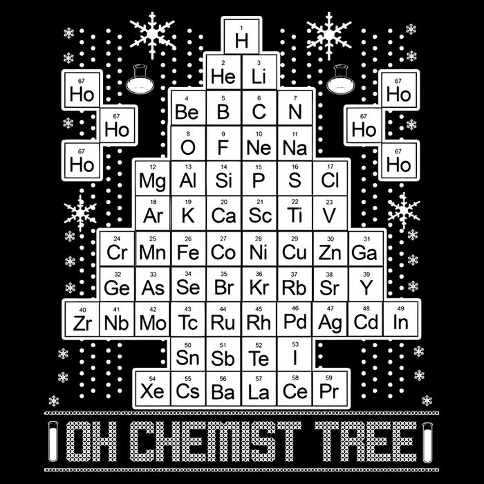 Oh Chemistry Tree Chemist Ugly Christmas Sweater Short Acrylic Beanie