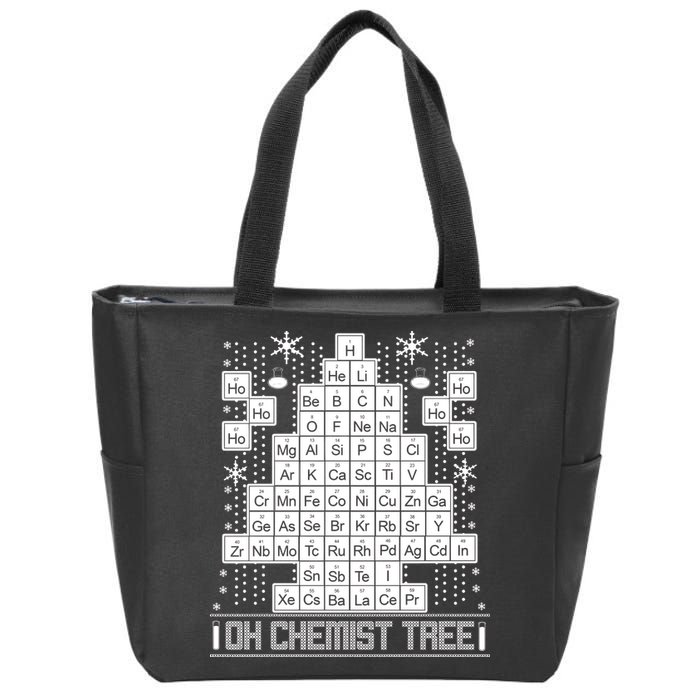 Oh Chemistry Tree Chemist Ugly Christmas Sweater Zip Tote Bag