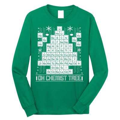 Oh Chemistry Tree Chemist Ugly Christmas Sweater Long Sleeve Shirt