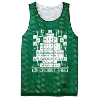 Oh Chemistry Tree Chemist Ugly Christmas Sweater Mesh Reversible Basketball Jersey Tank