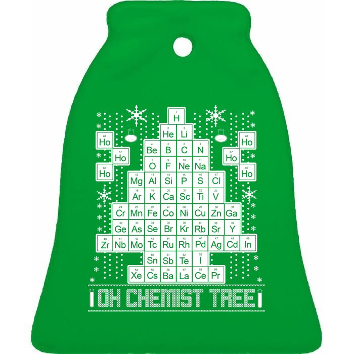 Oh Chemistry Tree Chemist Ugly Christmas Sweater Ceramic Bell Ornament