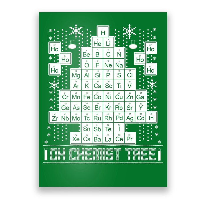 Oh Chemistry Tree Chemist Ugly Christmas Sweater Poster