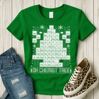 Oh Chemistry Tree Chemist Ugly Christmas Sweater Womens T-Shirt