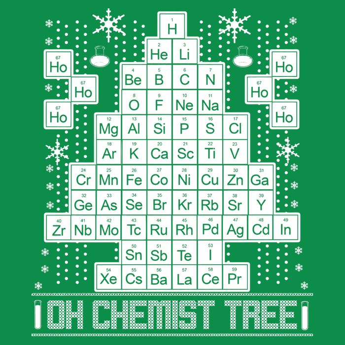Oh Chemistry Tree Chemist Ugly Christmas Sweater Women's V-Neck T-Shirt