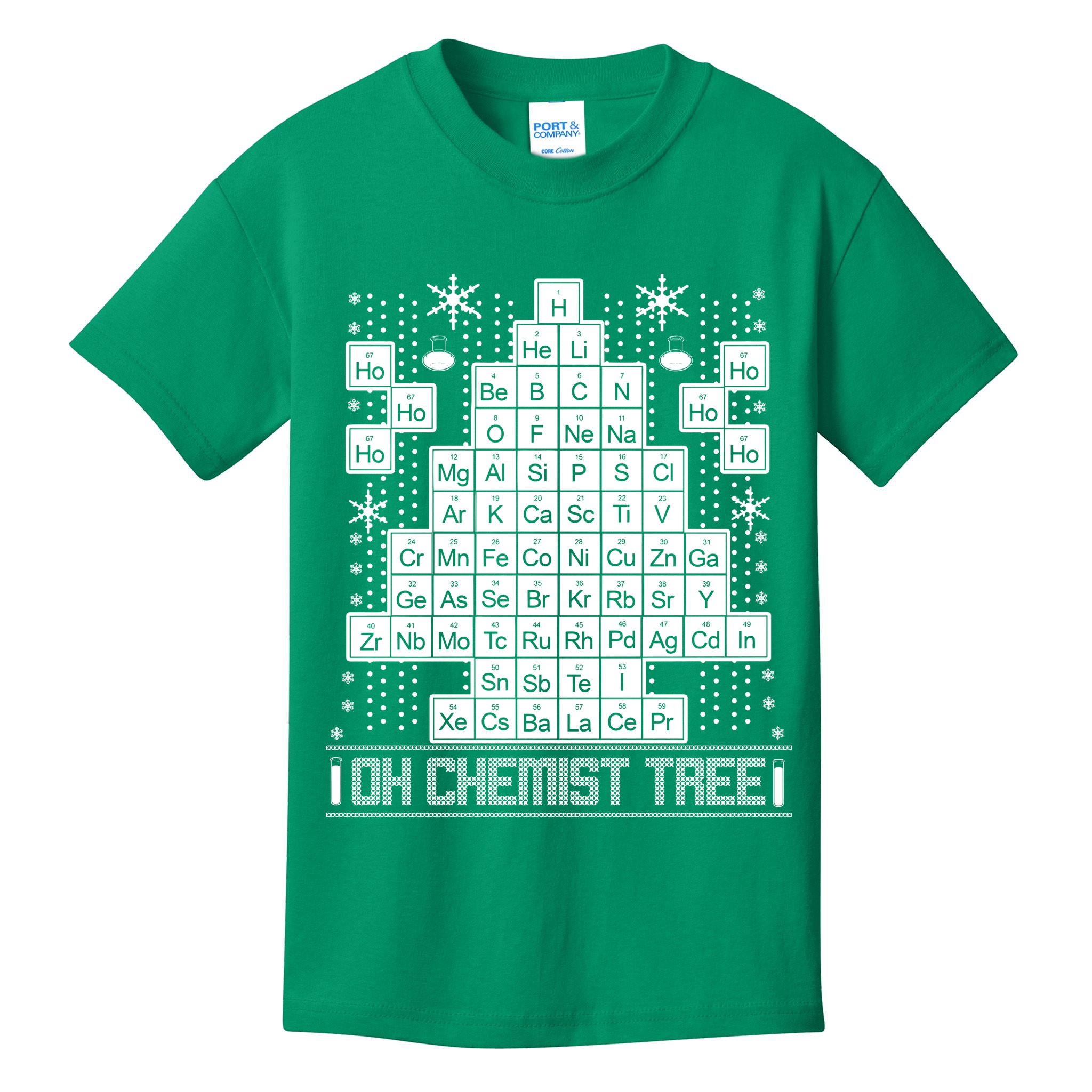 Oh Chemistry Tree Chemist Ugly Christmas Sweater Kids T-Shirt