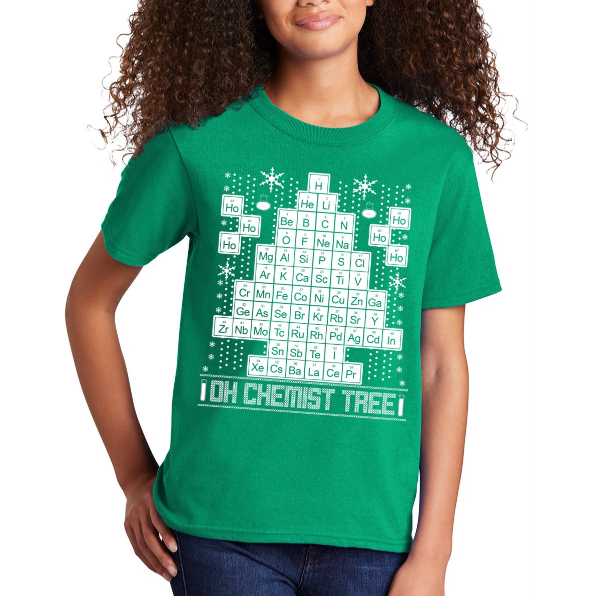 Oh Chemistry Tree Chemist Ugly Christmas Sweater Kids T-Shirt