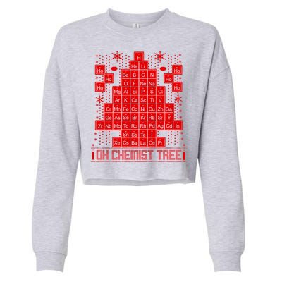 Oh Chemistry Tree Chemist Ugly Christmas Sweater Cropped Pullover Crew