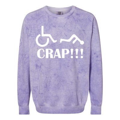 Oh Crap Wheel Chair Fail Colorblast Crewneck Sweatshirt