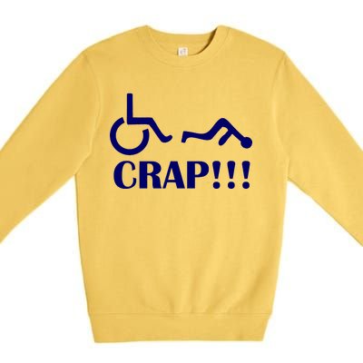 Oh Crap Wheel Chair Fail Premium Crewneck Sweatshirt